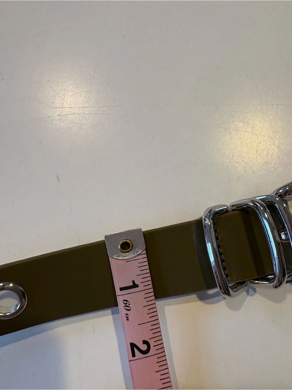 Anthropologie ||  Grommet Moto Belt Olive‎ Green Silver Hardware XS